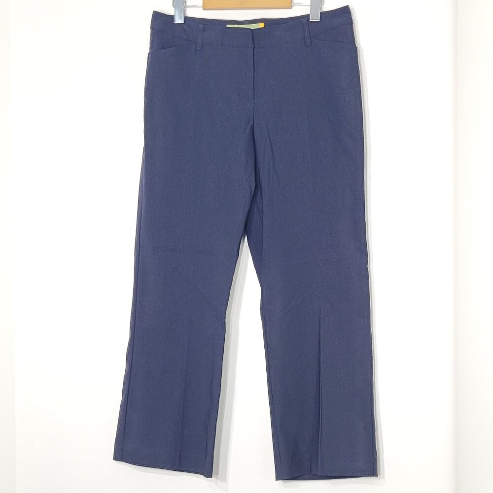 Denver Hayes Petite Navy Blue Contemporary Fit Straight Leg Pant Size 10 X 28